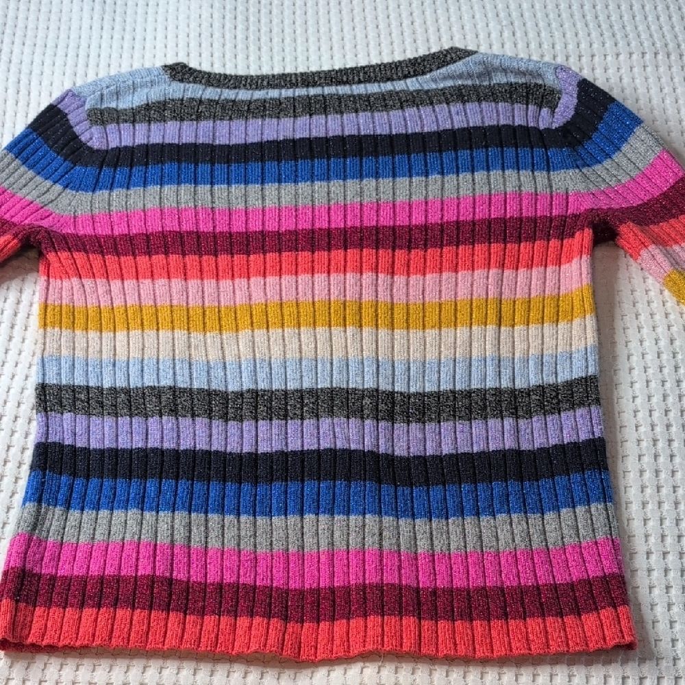 GAP Multicolor Striped Crew Neck Sweater Wool Blend - Picture 6 of 10